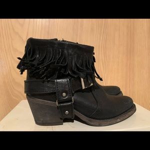 ALLSAINTS BLACK FRINGE BOOT